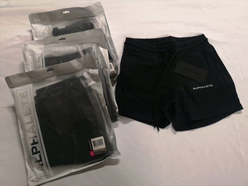 4 New ALPHALETE Women's sz XSmall Essential Core Shorts (Blackout)