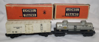 Vintage Lionel Train O Gauge Refrigerator Car & Tanker Car w/Original Boxes