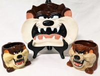 Vintage LOONEY TUNES Applause Tasmanian Devil Mugs & Plate