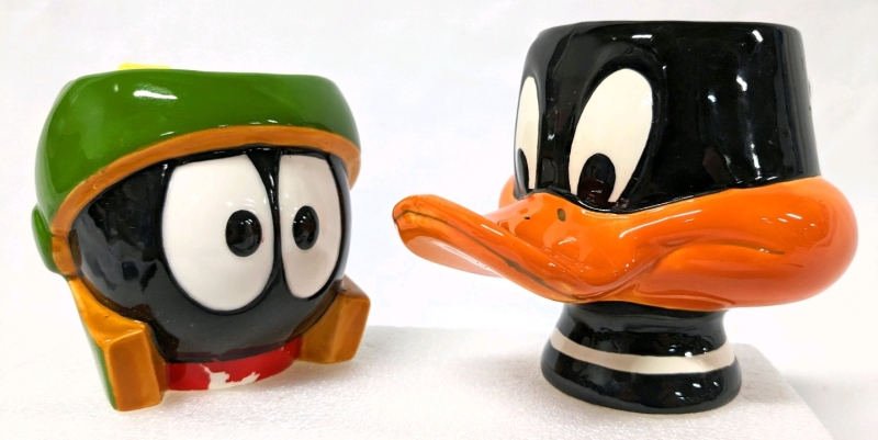 Vintage LOONEY TUNES Applause Mugs: Daffy Duck & Marvin the Martian