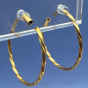 14K Yellow Gold Stamped Twist Hoops - 4