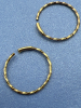 14K Yellow Gold Stamped Twist Hoops - 5