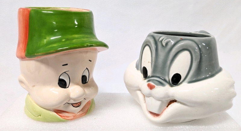 Vintage LOONEY TUNES Applause Mugs: Bugs Bunny & Elmer Fudd