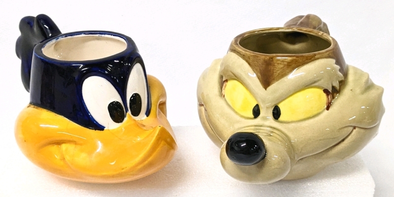 Vintage LOONEY TUNES Applause Mugs: Wile E. Coyote & Road Runner
