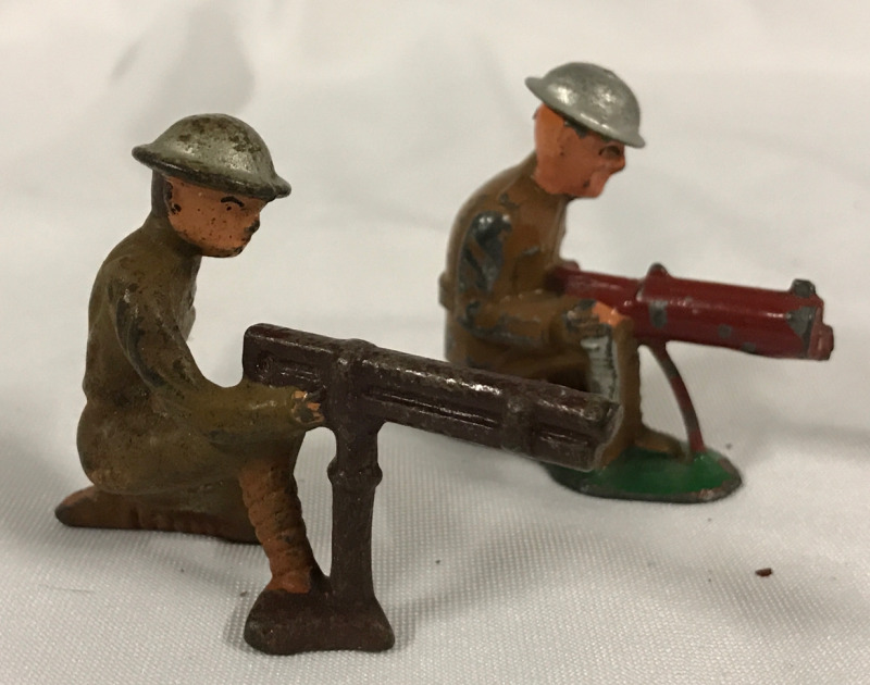 Pair of Barclays Lead Soldiers Machine Gunners