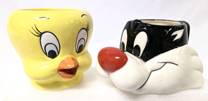 Vintage LOONEY TUNES Applause Mugs: Sylvester & Tweety Bird