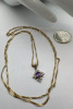 Amethyst Diamond 10K Gold Pendant 10K Twisted Gold Chain Elegance - 3