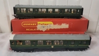 3 Vintage Hornby HO Scale Model Train Passenger Cars