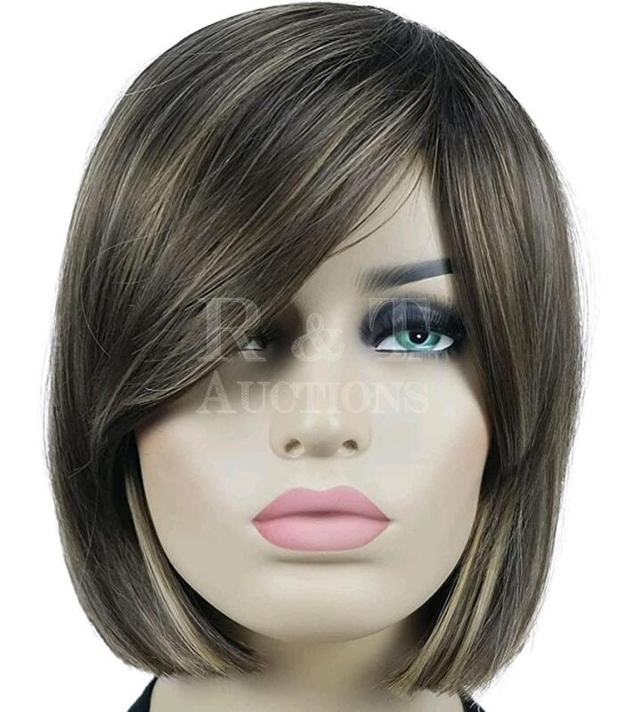 New 8" Brown-Mix Bob Synthetic Wig