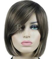 New 8" Brown-Mix Bob Synthetic Wig