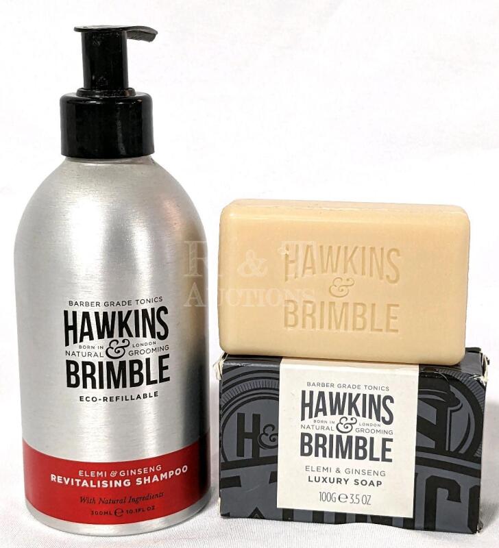 New HAWKINS & BRIMBLE Elemi and Ginseng Revitalizing Shampoo 200ml+ and Luxury Soap 100g.