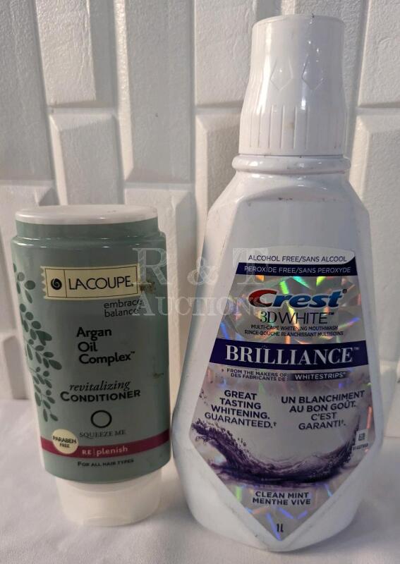 New Lacroupe Conditioner (360ml) and Crest 3D White Brilliance Mouthwash (1L)