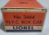 Vintage Lionel Train O Gauge NYC Operating Box Car # 3464 w/Original Box - 5