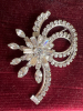 Rhinestone Diamanté Sterling Jayflex Art Nuevous Brooch Stunning