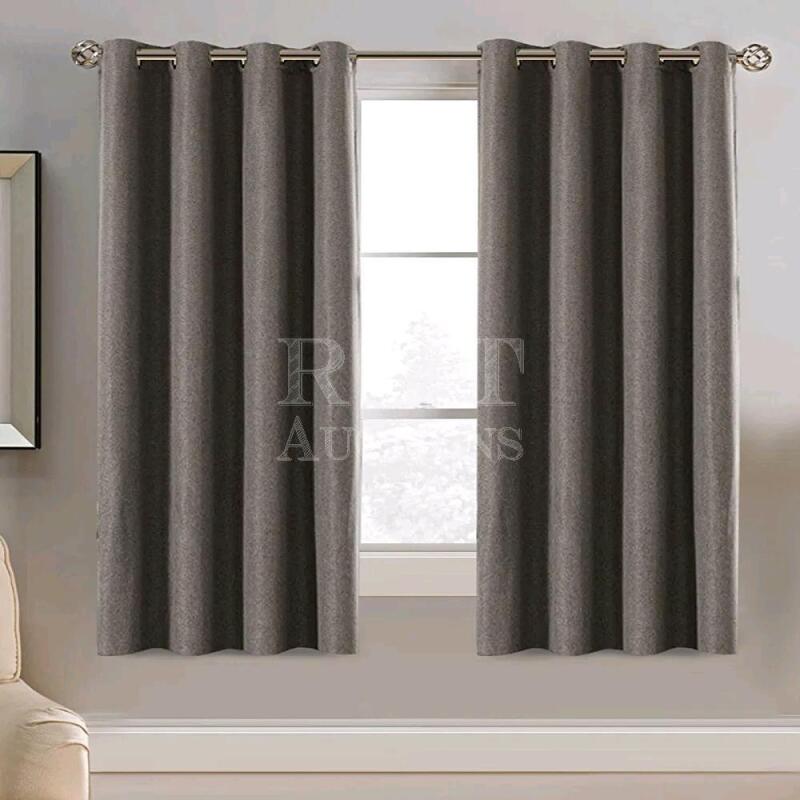 2 New H Versailtex Curtain Panels - Charcoal Grey