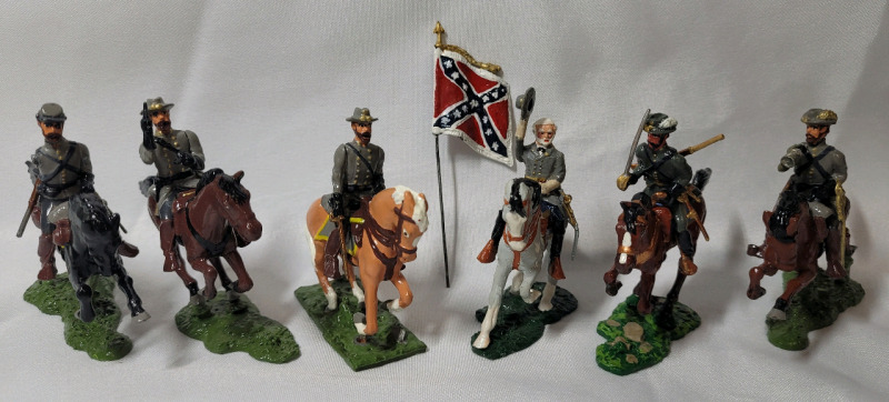 Vintage 1966 R C Bussler ' Civil War Confederate Mounted Soldiers ' Lead Miniatures