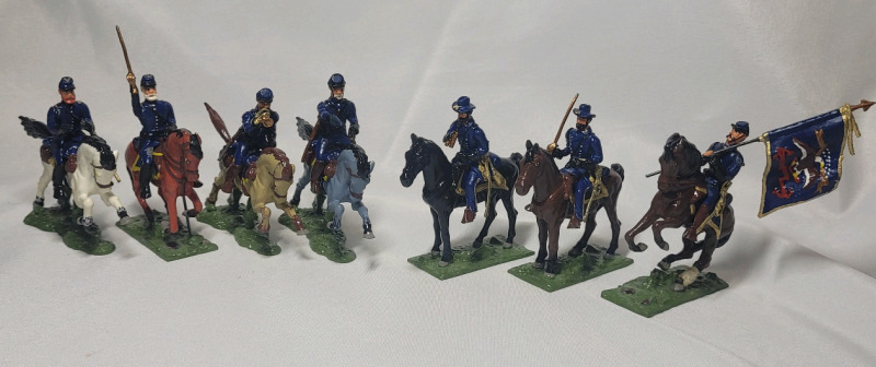 Vintage 1966 R C Bussler ' Civil War Union Mounted Soldiers ' Lead Miniatures