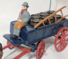 Vintage Lead Miniature Beer Wagon with Horse , Driver & Passenger - 3