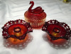 Fenton & Jeannette Amberina Glass Lot