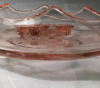 Pink Depression Glass Bowl With Flower Frog - 5