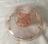 Pink Depression Glass Bowl With Flower Frog - 6