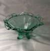 Vintage Footed Green Glass Bowl