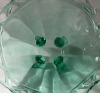 Vintage Footed Green Glass Bowl - 3