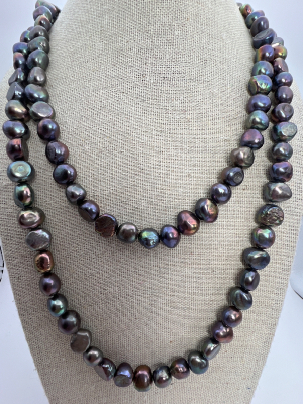 Peacock Baroque Pearl Necklace Long Strand