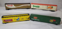 Vintage TYCO HO Gauge Advertising Toy Train Railway Cars , 4 Cars