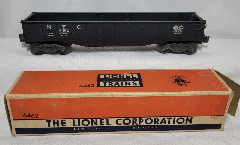 Vintage Lionel Trains " O " Gondola Car No. 6462 Type 1C Toy Train Railroad Car w/Box
