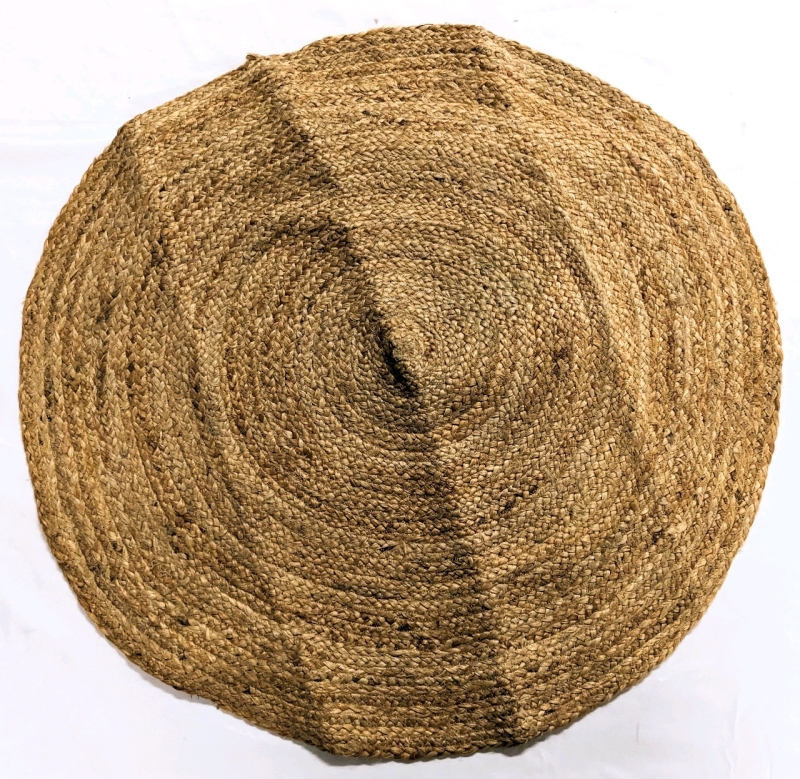 New 36" Diameter Woven Natural Jute Rug