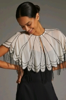 New Maeve by Anthropologie Beaded Art Deco Capelet (One Size)