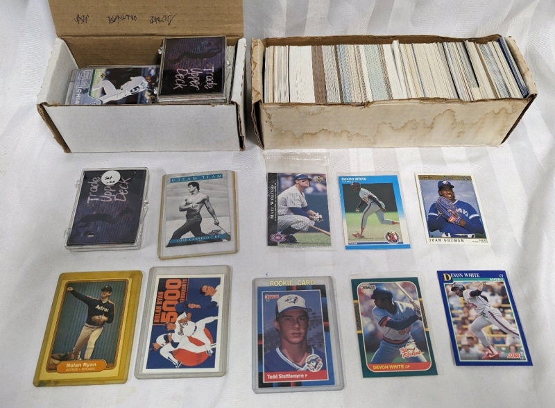 2 boxes of Baseball Cards. 8" and 11"