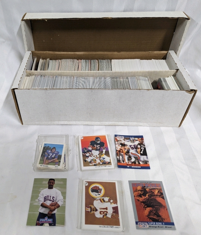15" Two Lane Card Box filled with Football cards.