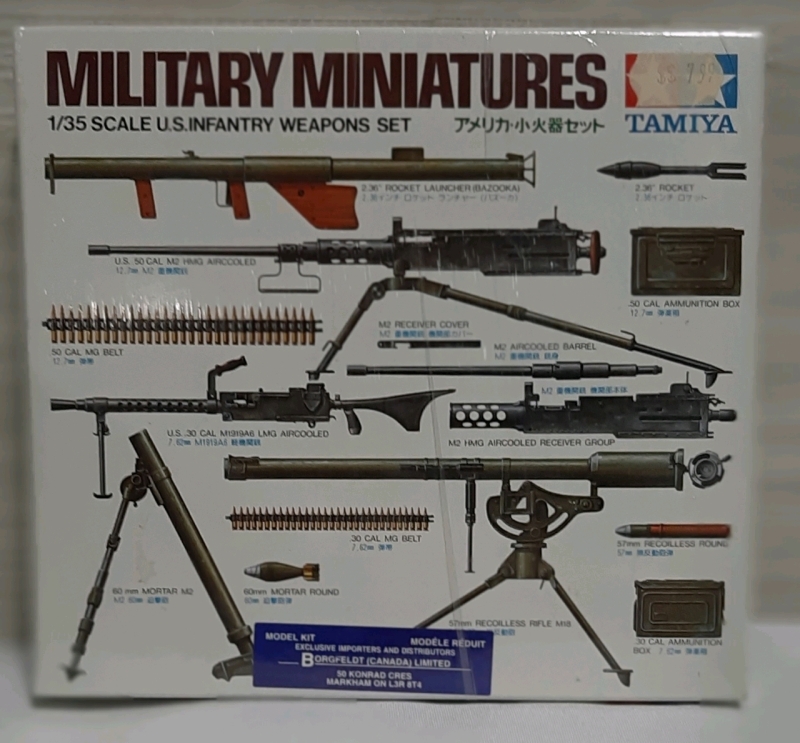 Military Miniatures 1:35 Scale US Infantry Weapons Set