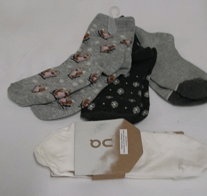 4 Pairs New Women's Socks. 3 are Size Medium and 1 Pair are Size Large