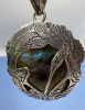 Sterling Humminbirds over Labradorite Inlay Pendant Chain