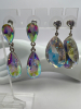 Two AB Crystal Earrings 6 Pendants - 2