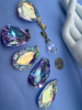 Two AB Crystal Earrings 6 Pendants - 4