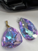 Two AB Crystal Earrings 6 Pendants - 5