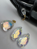 Two AB Crystal Earrings 6 Pendants - 6