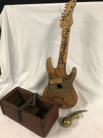 Vintage Guitar Bird House Tote/Planter +