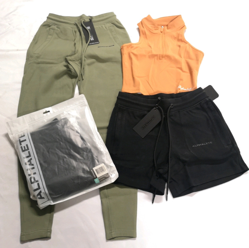 4 New ALPHALETE Women's Small Shorts & Jogger & Tank