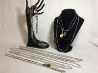 10 Vintage D&rsquo;ORLAN Silver Tone Necklaces & Chains