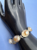 Modernist Sterling Pearl Strand Pearl toggle Bracelet - 2