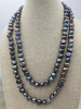 Two Fresh Water Black Pistachio Pearl Strands - 2