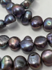 Two Fresh Water Black Pistachio Pearl Strands - 5