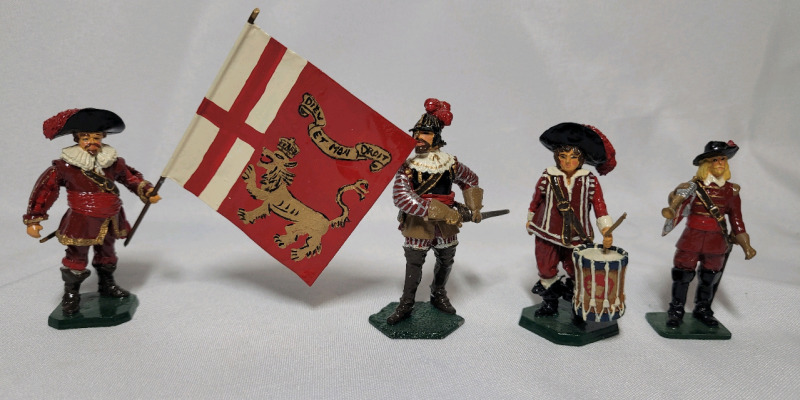 ' The Kings Lifeguard Flag Bearer & Soldiers ' Toy Soldier Lead Miniatures