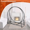 New Costway Tubular Steel Log Hoop Firewood Storage Rack 40" - 3