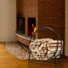 New Costway Tubular Steel Log Hoop Firewood Storage Rack 40" - 5